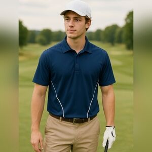 J. Lindeberg Performance Golf Polo Shirt Active Mens Size L Regular Fit Blue